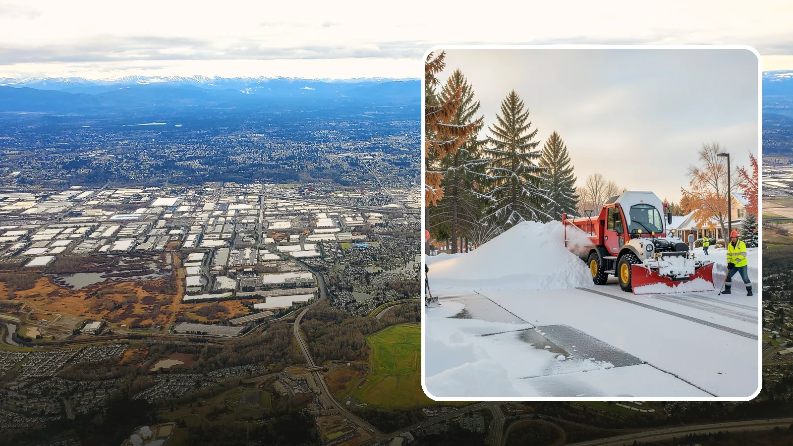 HOA Snow Hauling in Kent, King County, WA - We haul snow out of HOA communities when piled accumulation starts blocking parking, drives, and common areas.