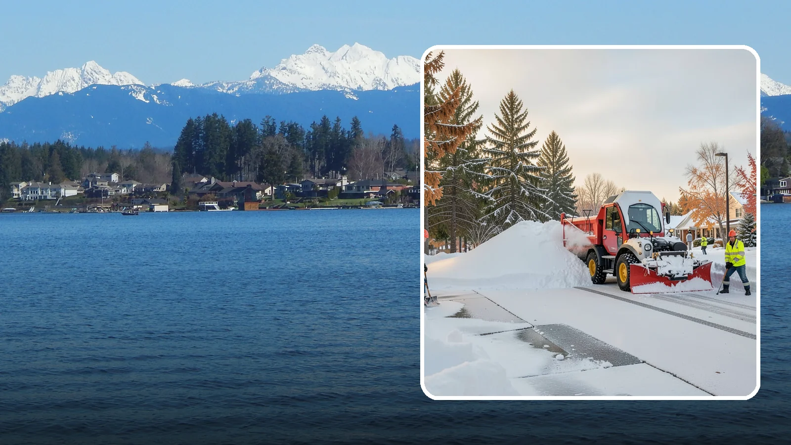 HOA Snow Hauling in Lake Stevens, Snohomish County, WA - We haul snow out of HOA communities when piled accumulation starts blocking parking, drives, and common areas.