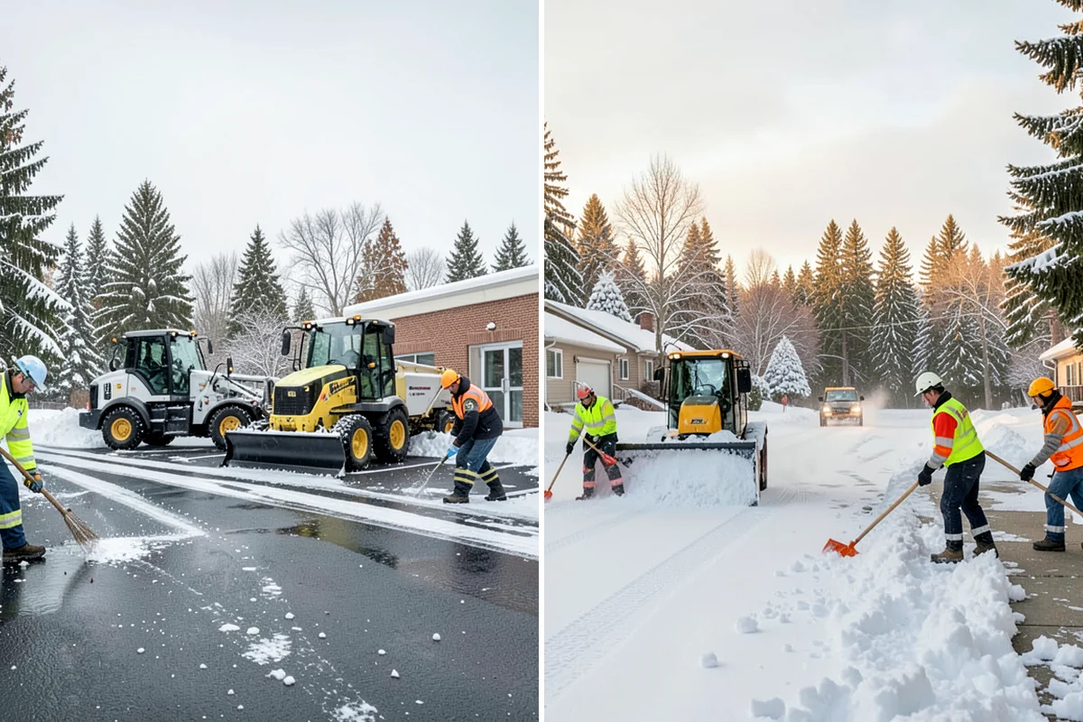 HOA Snow Hauling in Lakewood, Pierce County, WA - We review pile locations and blocked areas with the board