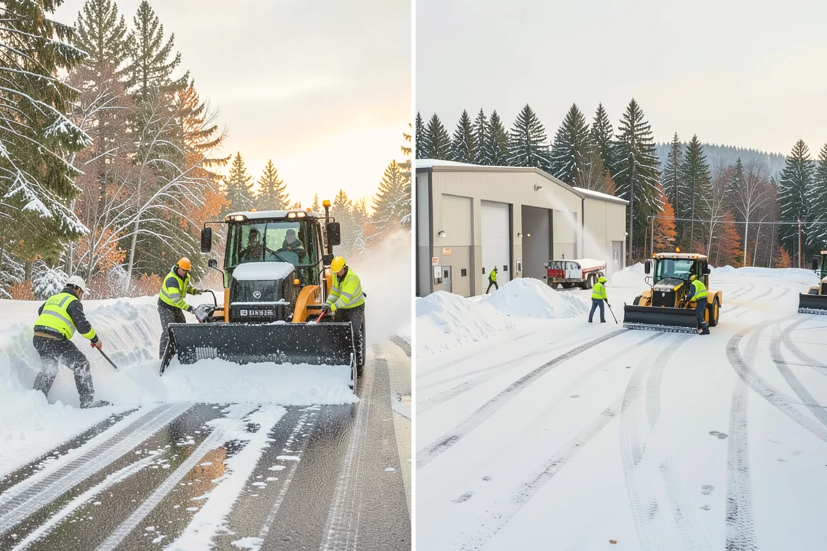 HOA Snow Hauling in Langley, Island County, WA - We review pile locations and blocked areas with the board