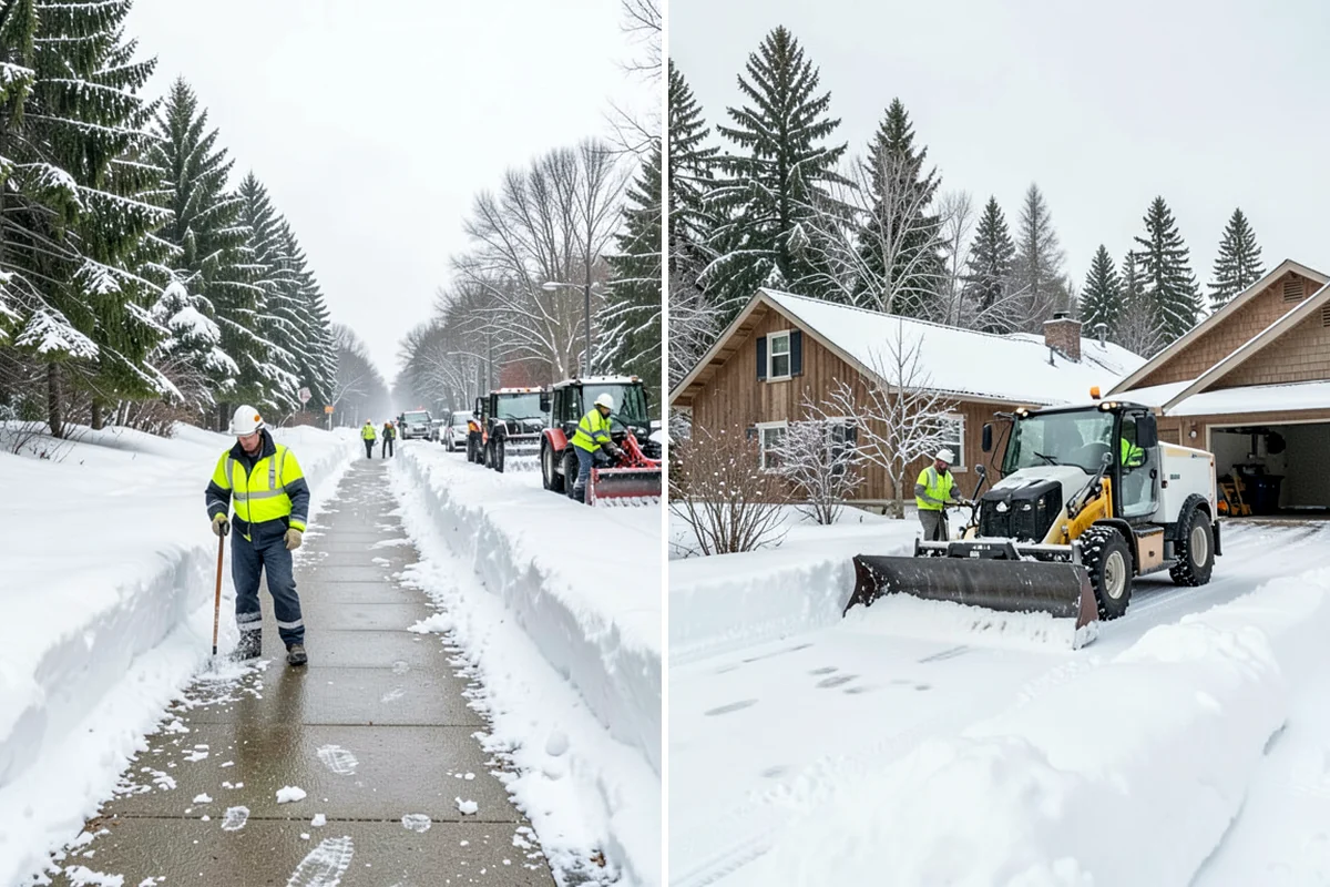 HOA Snow Hauling in Lyman, Skagit County, WA - We review pile locations and blocked areas with the board