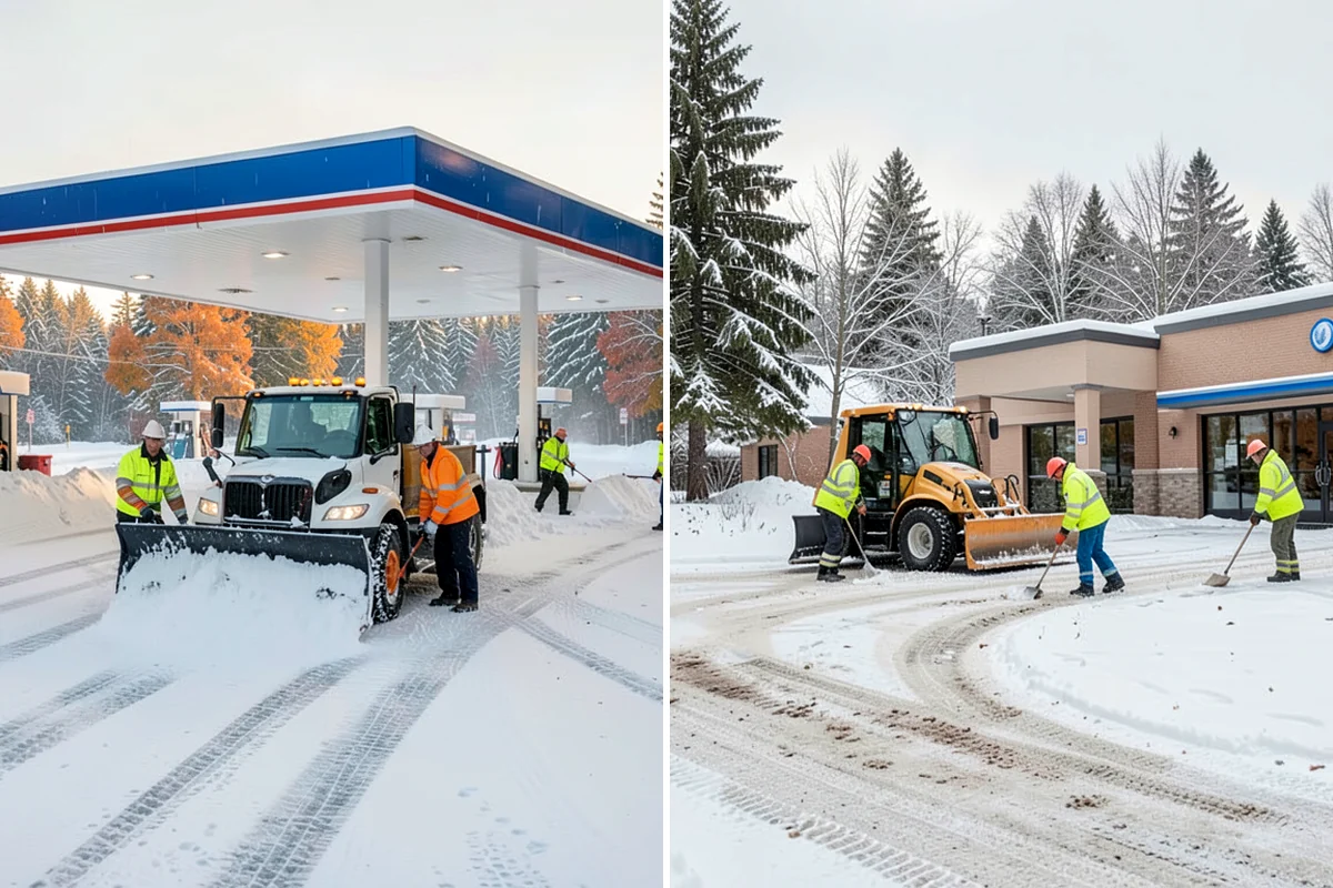 HOA Snow Hauling in Maple Valley, King County, WA - We review pile locations and blocked areas with the board
