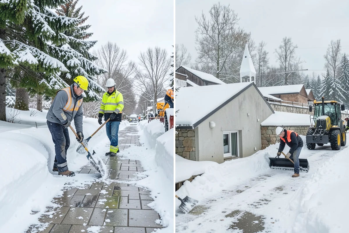 HOA Snow Hauling in Marysville, Snohomish County, WA - We review pile locations and blocked areas with the board
