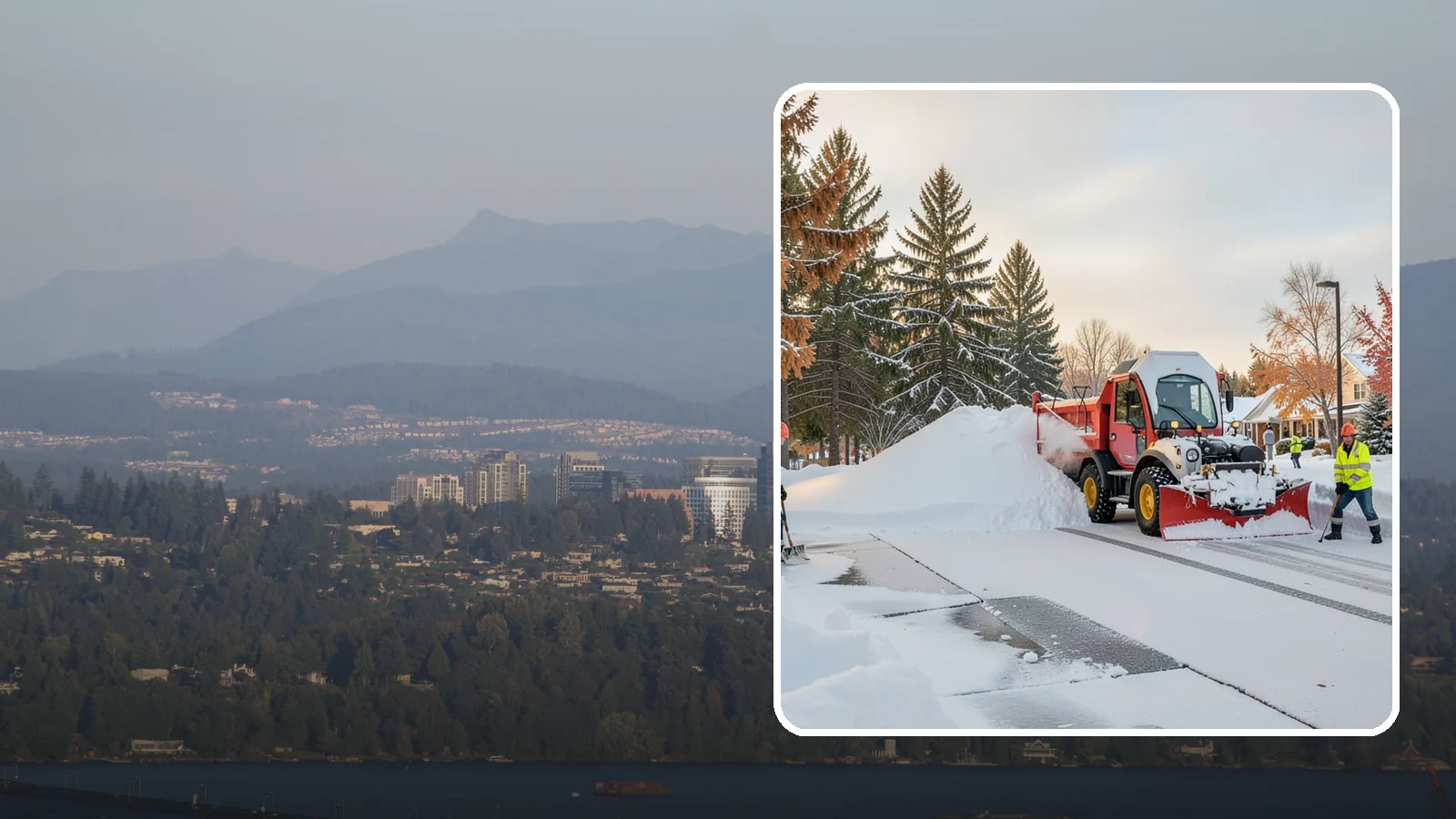 HOA Snow Hauling in Medina, King County, WA - We haul snow out of HOA communities when piled accumulation starts blocking parking, drives, and common areas.