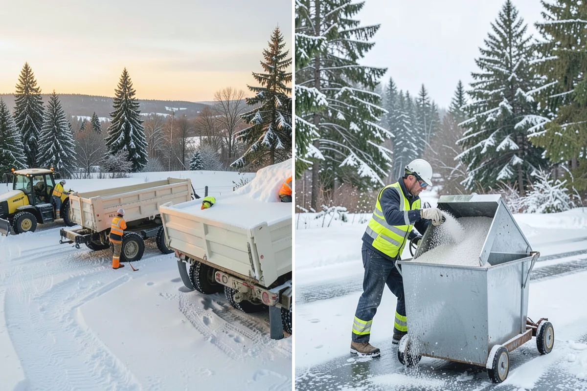HOA Snow Hauling in Medina, King County, WA - We review pile locations and blocked areas with the board
