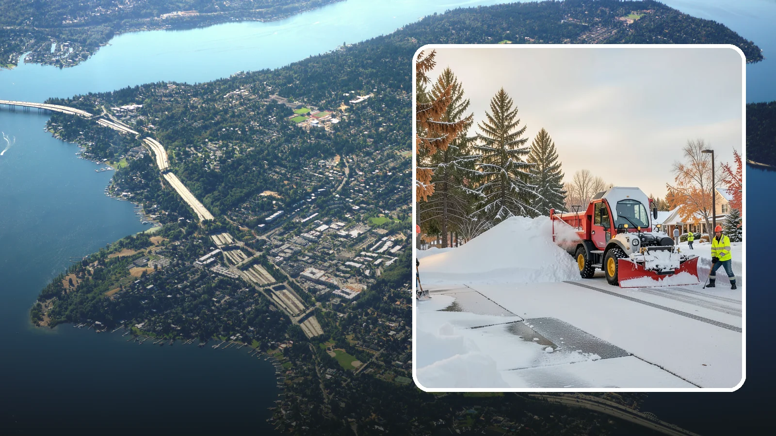 HOA Snow Hauling in Mercer Island, King County, WA - We haul snow out of HOA communities when piled accumulation starts blocking parking, drives, and common areas.