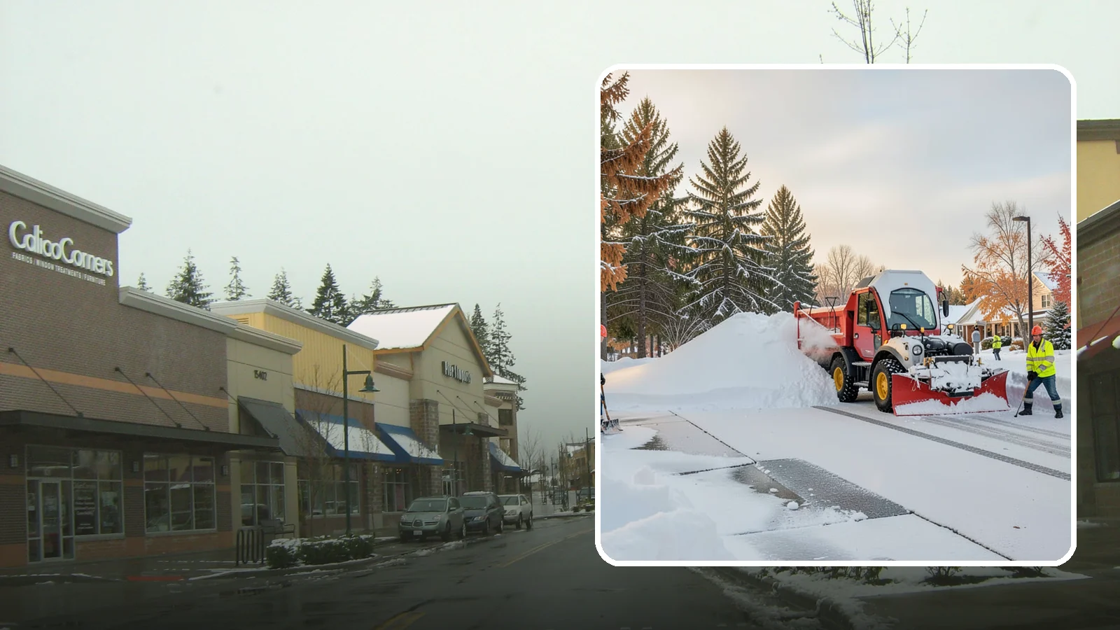 HOA Snow Hauling in Mill Creek, Snohomish County, WA - We haul snow out of HOA communities when piled accumulation starts blocking parking, drives, and common areas.