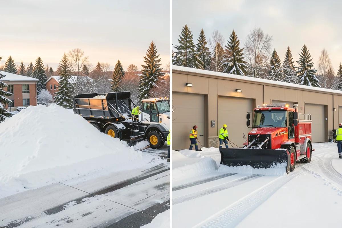 HOA Snow Hauling in Mill Creek, Snohomish County, WA - We review pile locations and blocked areas with the board
