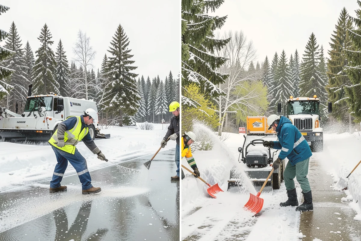 HOA Snow Hauling in Milton, King County, WA - We review pile locations and blocked areas with the board