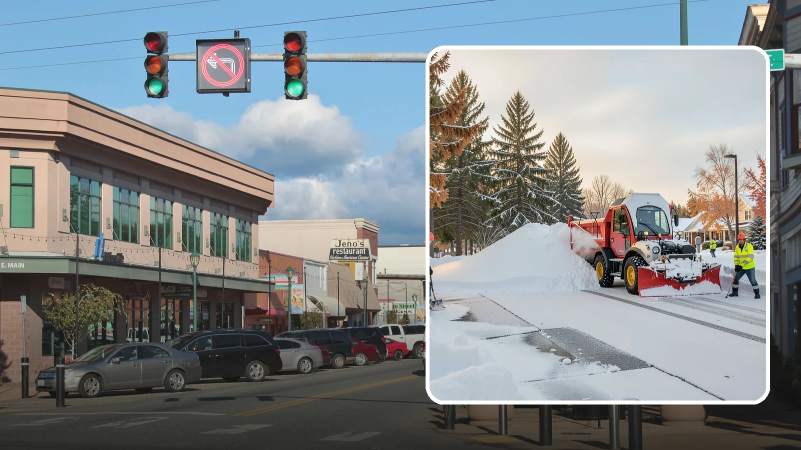 HOA Snow Hauling in Monroe, Snohomish County, WA - We haul snow out of HOA communities when piled accumulation starts blocking parking, drives, and common areas.