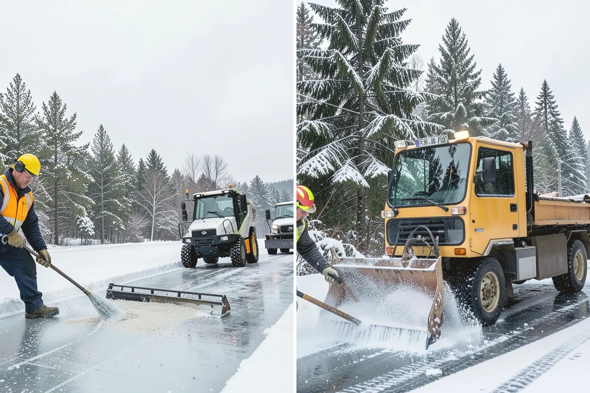 HOA Snow Hauling in Monroe, Snohomish County, WA - We review pile locations and blocked areas with the board