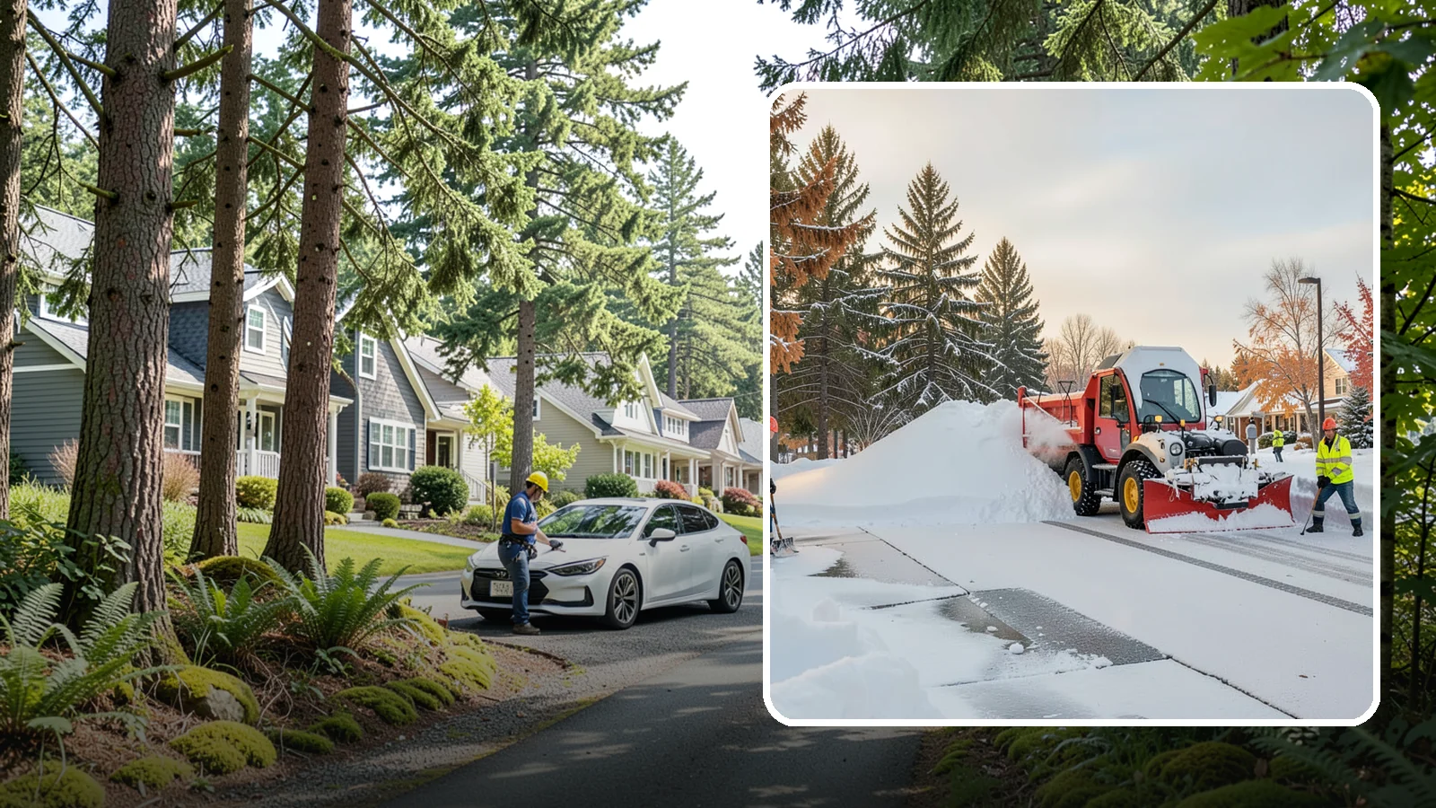 HOA Snow Hauling in Normandy Park, King County, WA - We haul snow out of HOA communities when piled accumulation starts blocking parking, drives, and common areas.