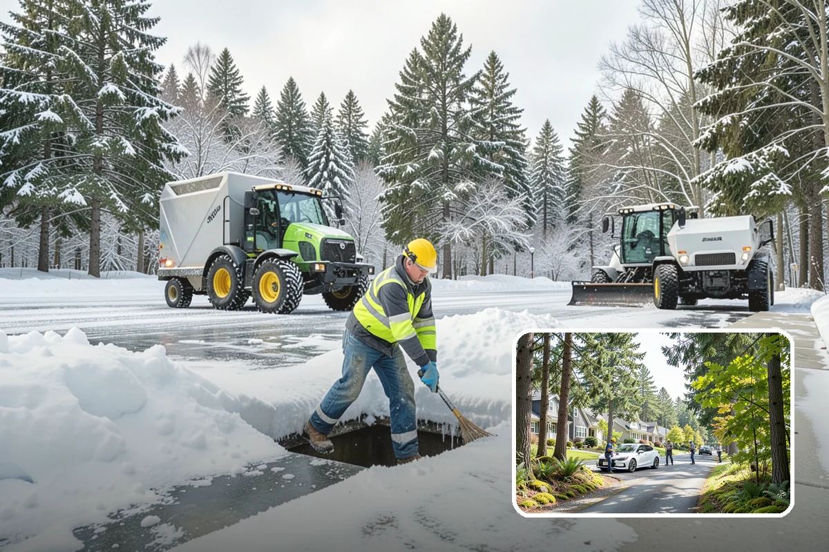 HOA Snow Hauling in Normandy Park, King County, WA - Reclaims guest parking lost to plow piles