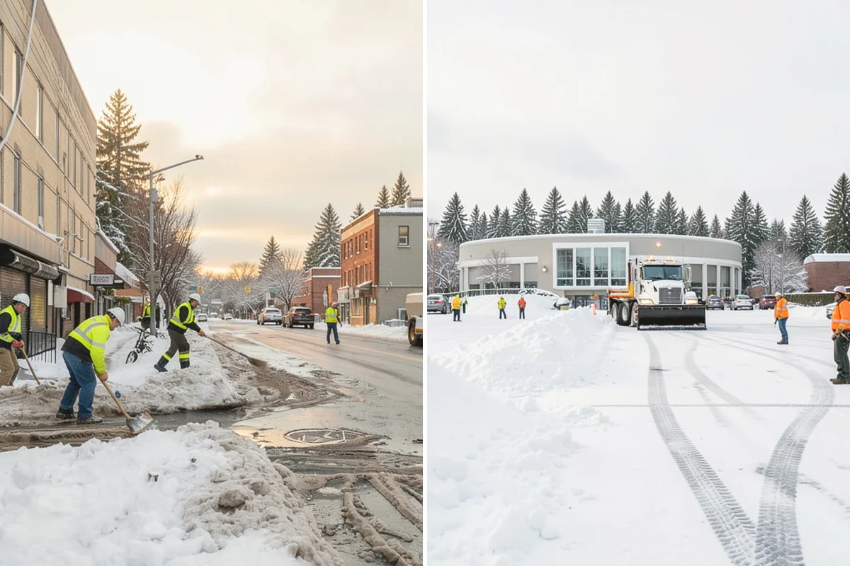 HOA Snow Hauling in North Bend, King County, WA - We review pile locations and blocked areas with the board