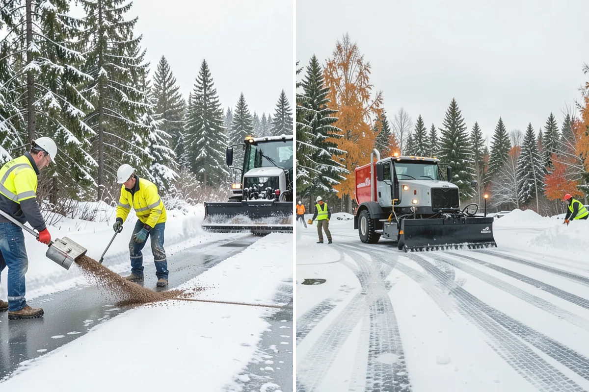 HOA Snow Hauling in Oak Harbor, Island County, WA - We review pile locations and blocked areas with the board