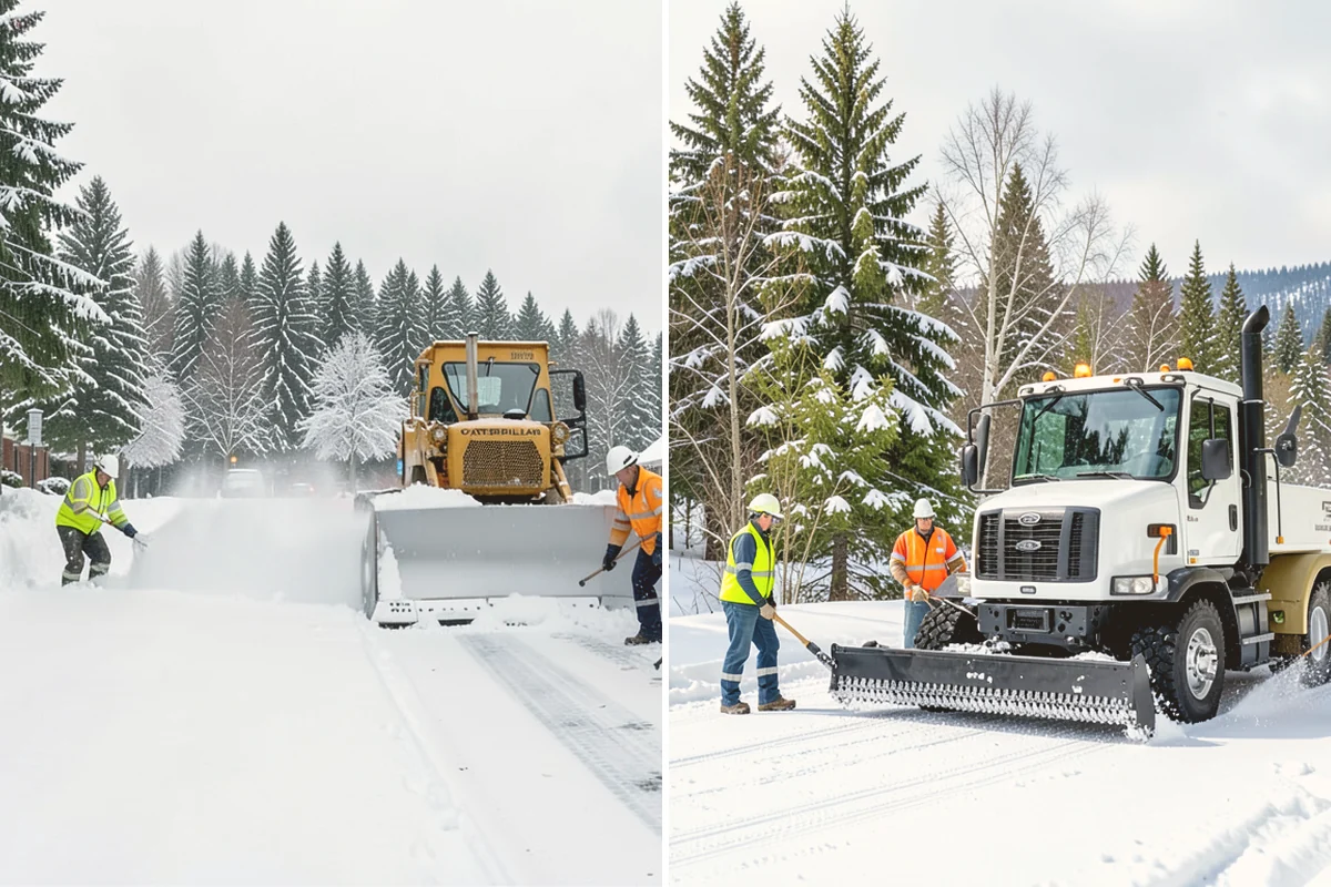 HOA Snow Hauling in Orting, Pierce County, WA - We review pile locations and blocked areas with the board