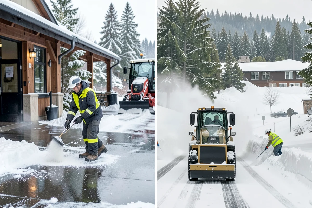 HOA Snow Hauling in Pacific, King County, WA - We review pile locations and blocked areas with the board