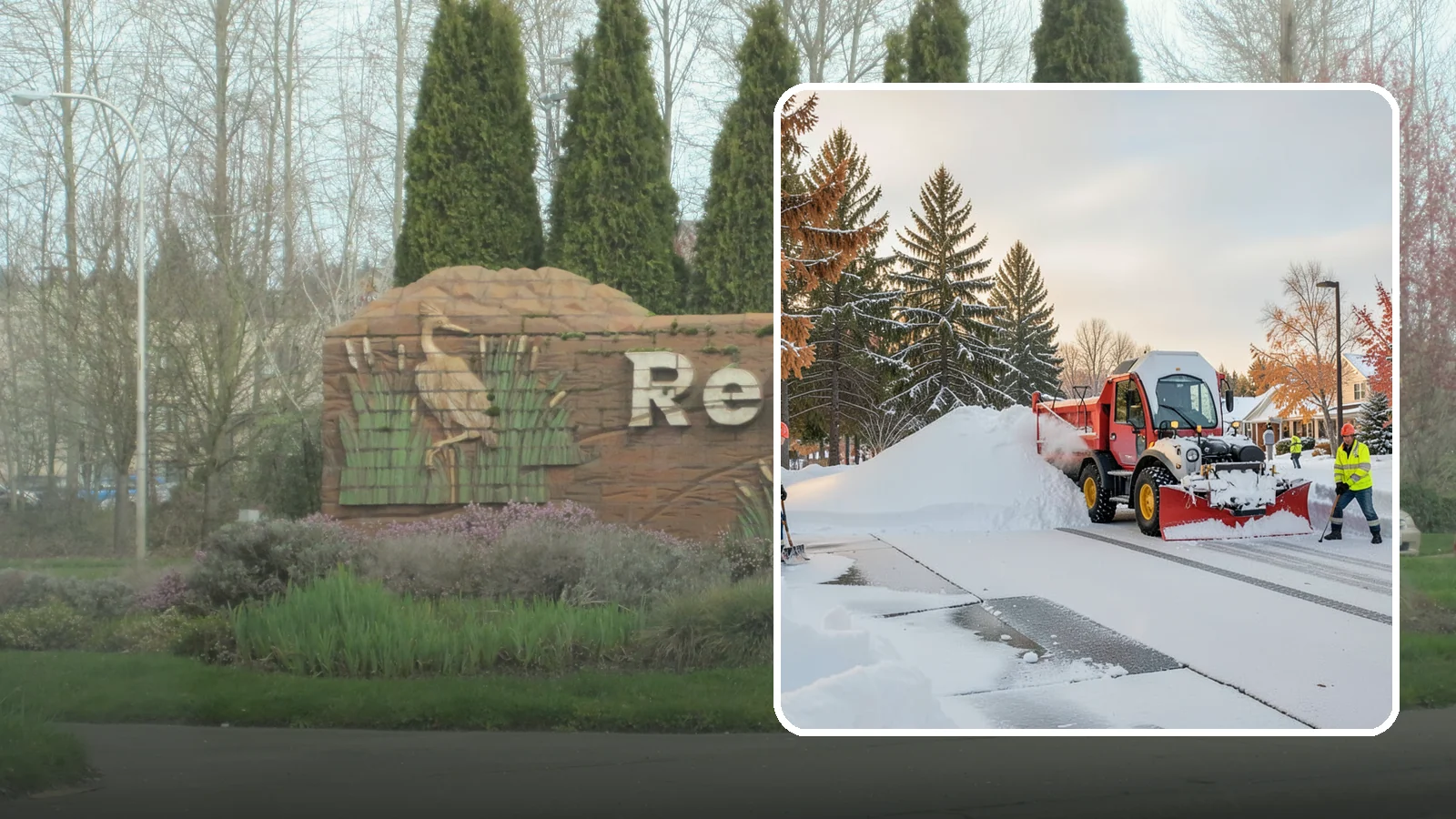 HOA Snow Hauling in Renton, King County, WA - We haul snow out of HOA communities when piled accumulation starts blocking parking, drives, and common areas.