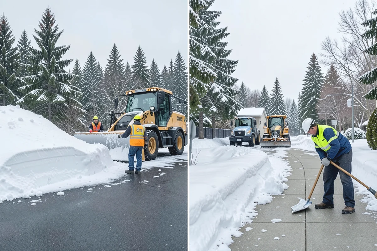 HOA Snow Hauling in Renton, King County, WA - We review pile locations and blocked areas with the board