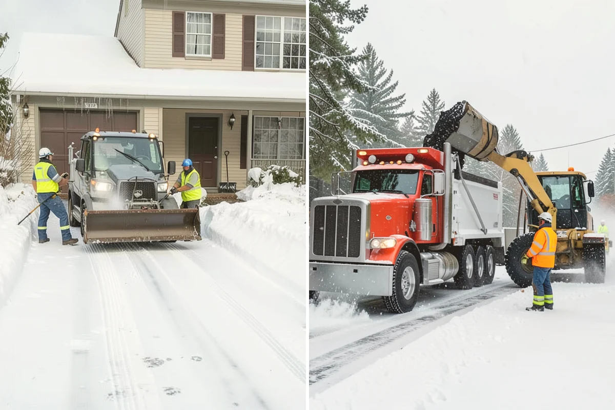 HOA Snow Hauling in Sammamish, King County, WA - We review pile locations and blocked areas with the board