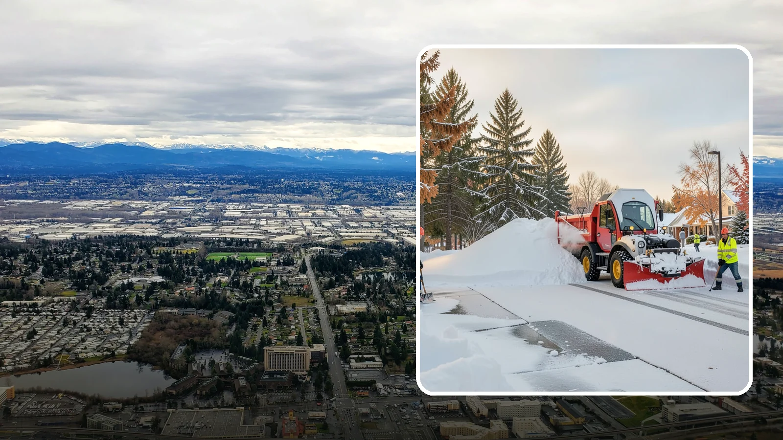 HOA Snow Hauling in SeaTac, King County, WA - We haul snow out of HOA communities when piled accumulation starts blocking parking, drives, and common areas.