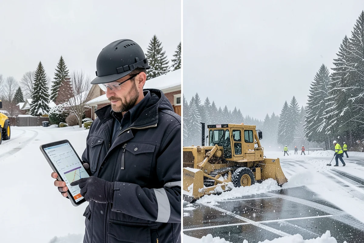 HOA Snow Hauling in Sedro-Woolley, Skagit County, WA - We review pile locations and blocked areas with the board
