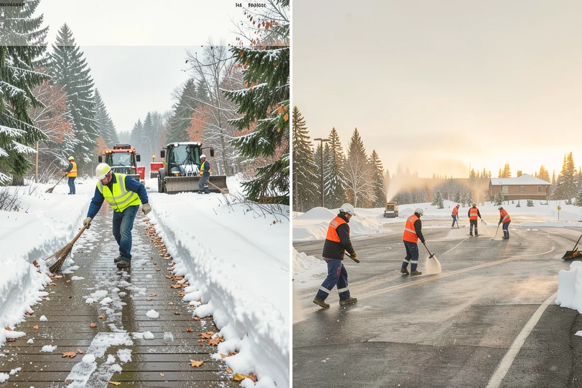 HOA Snow Hauling in Snohomish, Snohomish County, WA - We review pile locations and blocked areas with the board