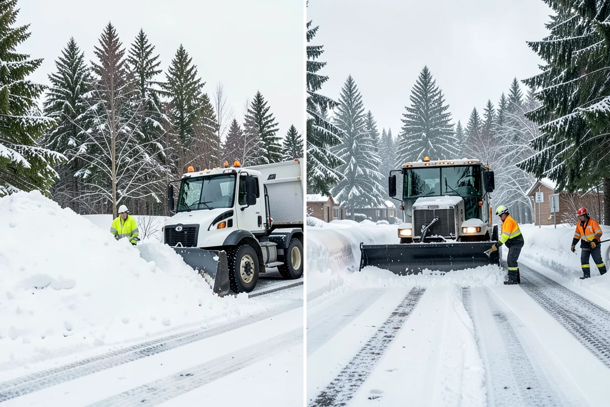 HOA Snow Hauling in Snoqualmie, King County, WA - We review pile locations and blocked areas with the board