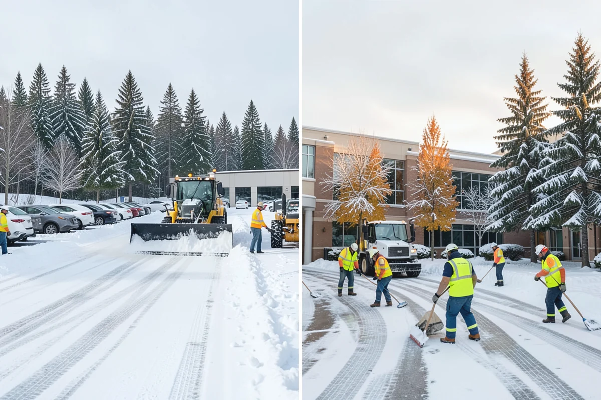 HOA Snow Hauling in South Prairie, Pierce County, WA - We review pile locations and blocked areas with the board