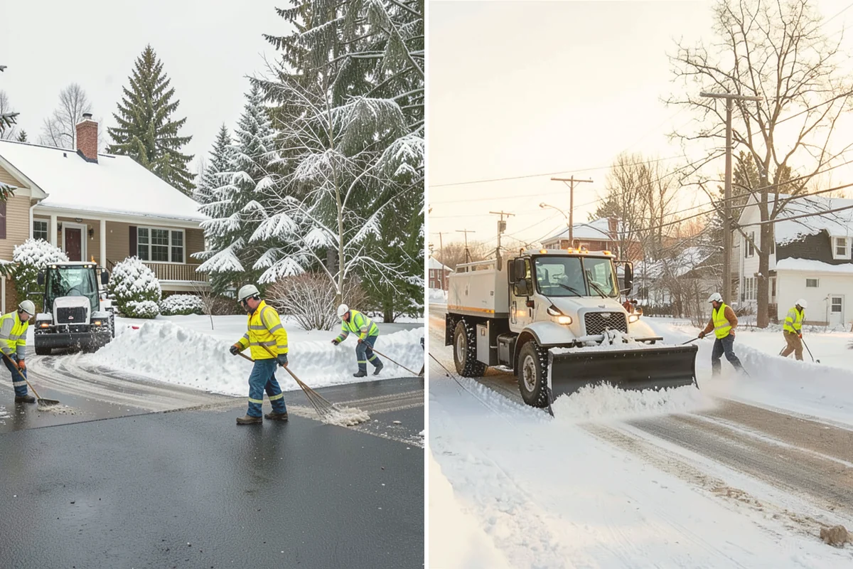 HOA Snow Hauling in Stanwood, Snohomish County, WA - We review pile locations and blocked areas with the board