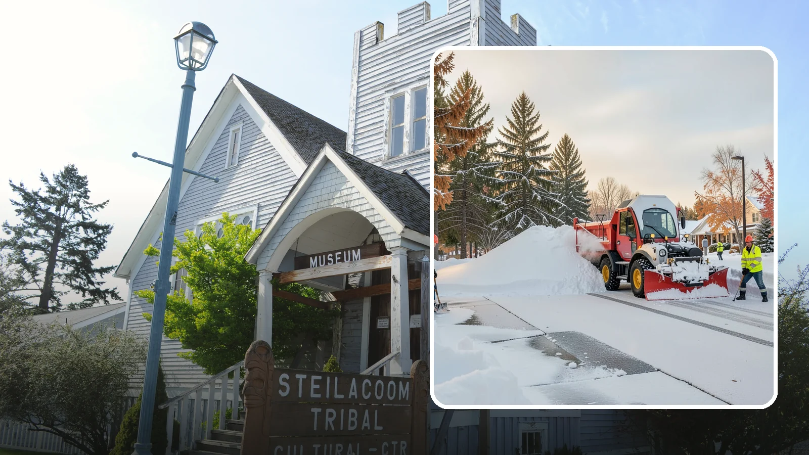 HOA Snow Hauling in Steilacoom, Pierce County, WA - We haul snow out of HOA communities when piled accumulation starts blocking parking, drives, and common areas.