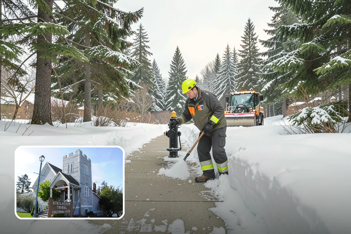 HOA Snow Hauling in Steilacoom, Pierce County, WA - Reclaims guest parking lost to plow piles