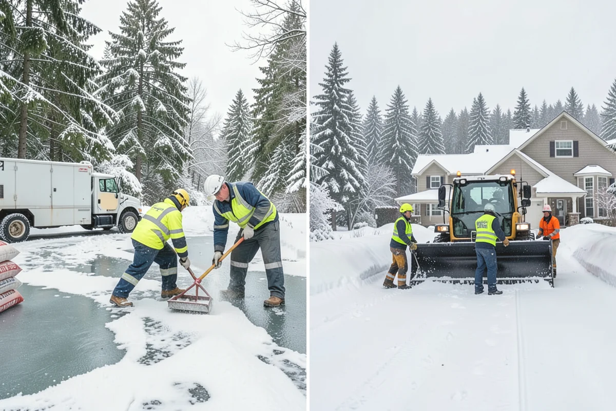 HOA Snow Hauling in Steilacoom, Pierce County, WA - We review pile locations and blocked areas with the board