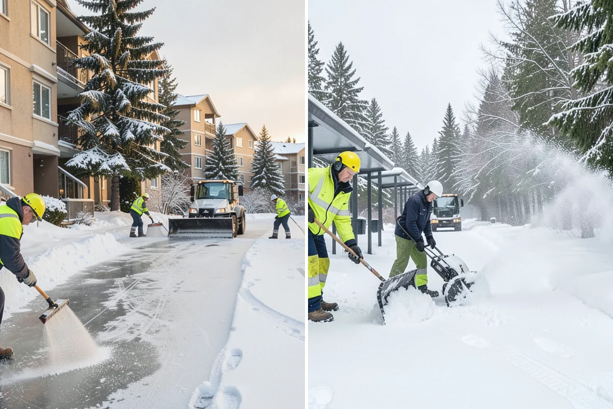 HOA Snow Hauling in Sumner, Pierce County, WA - We review pile locations and blocked areas with the board