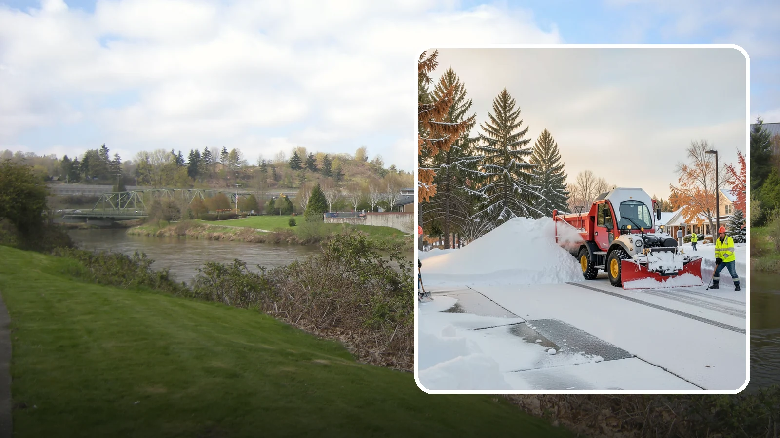 HOA Snow Hauling in Tukwila, King County, WA - We haul snow out of HOA communities when piled accumulation starts blocking parking, drives, and common areas.
