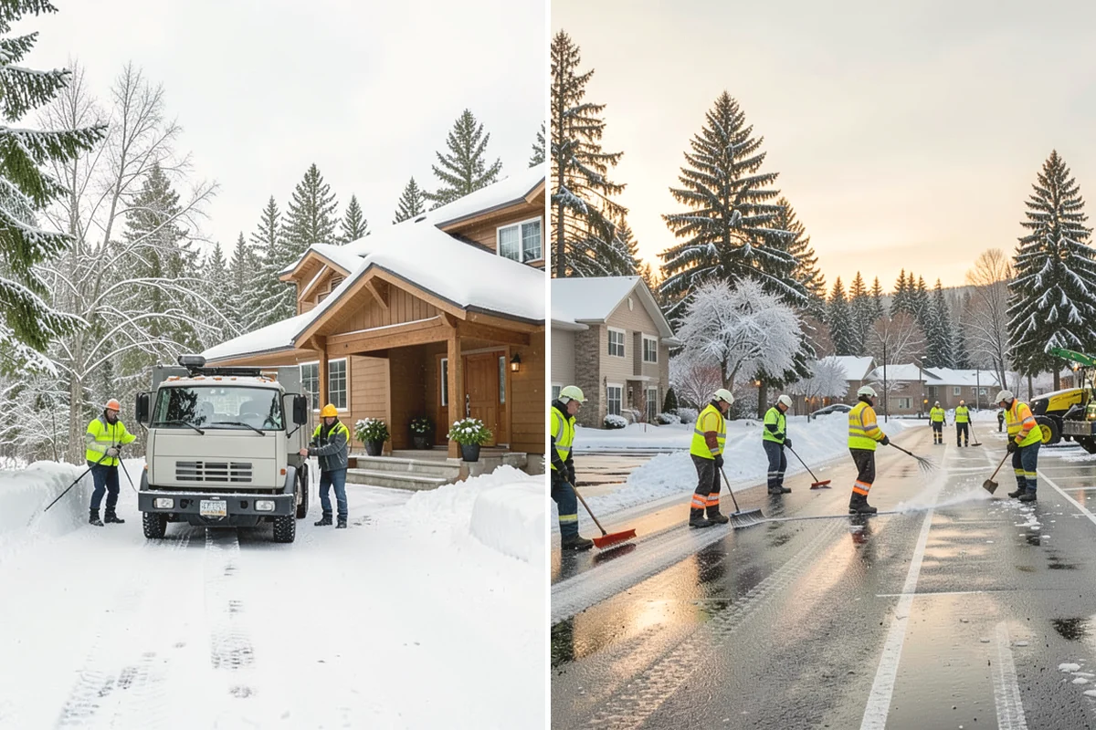 HOA Snow Hauling in University Place, Pierce County, WA - We review pile locations and blocked areas with the board