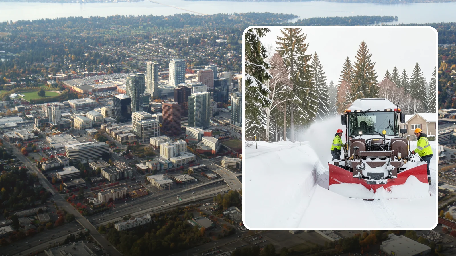 HOA Snow Plowing in Bellevue, King County, WA - We plow HOA roads, guest lots, and shared entrances under one seasonal contract so the whole community stays connected during a...