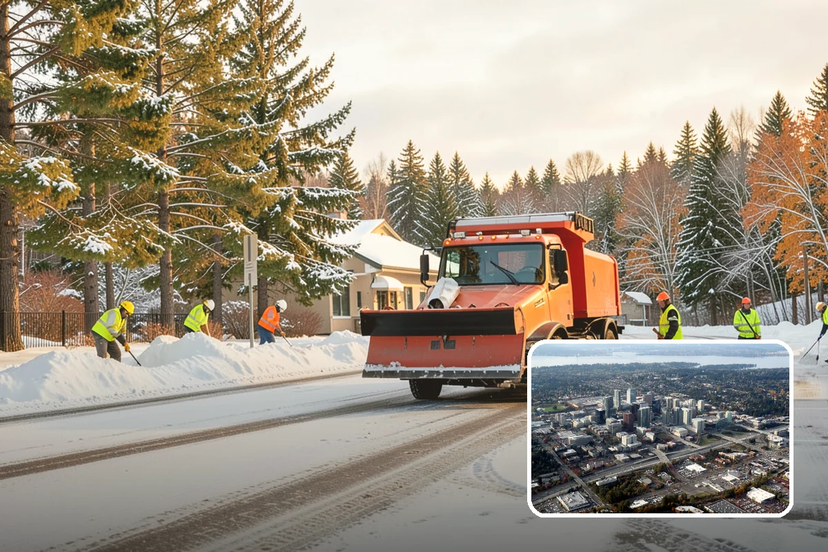 HOA Snow Plowing in Bellevue, King County, WA - One seasonal contract covering all private roads and common areas