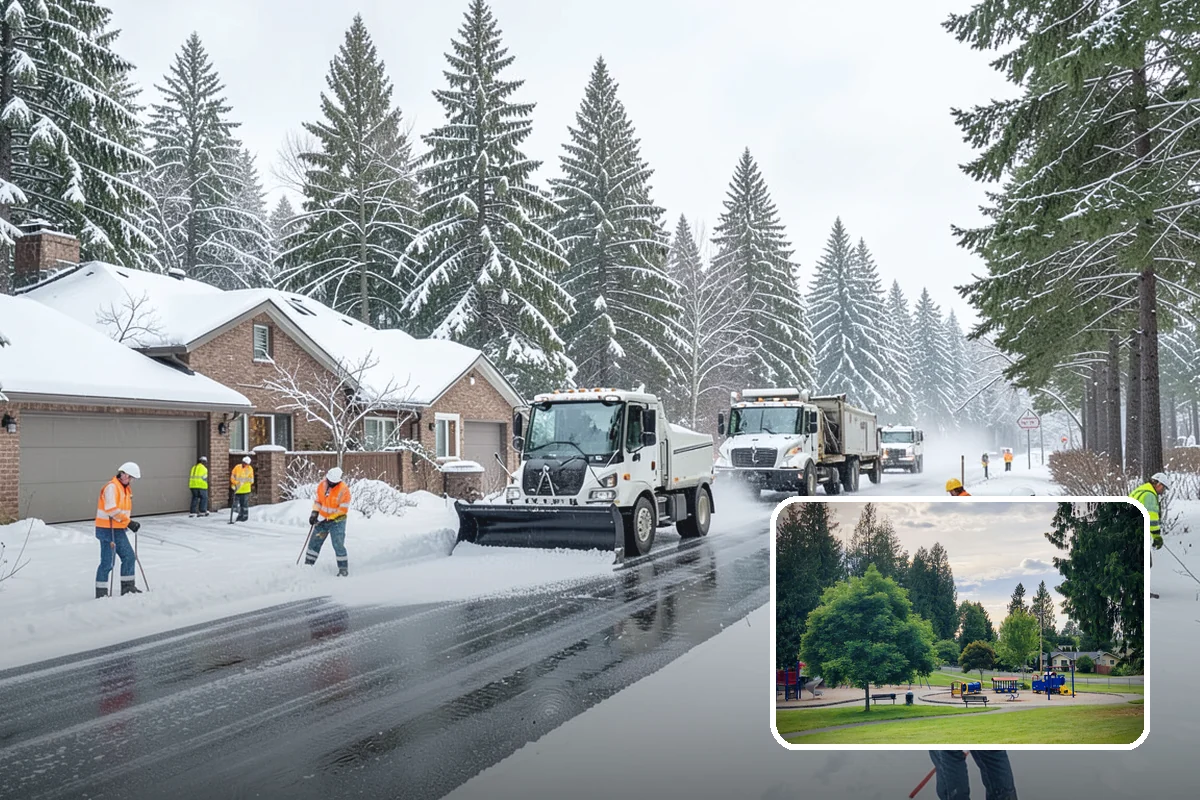 HOA Snow Plowing in Bonney Lake, Pierce County, WA - One seasonal contract covering all private roads and common areas