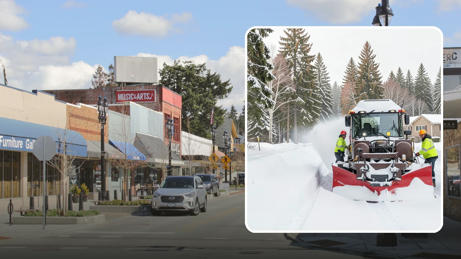 HOA Snow Plowing in Bothell, King County, WA - We plow HOA roads, guest lots, and shared entrances under one seasonal contract so the whole community stays connected during a...