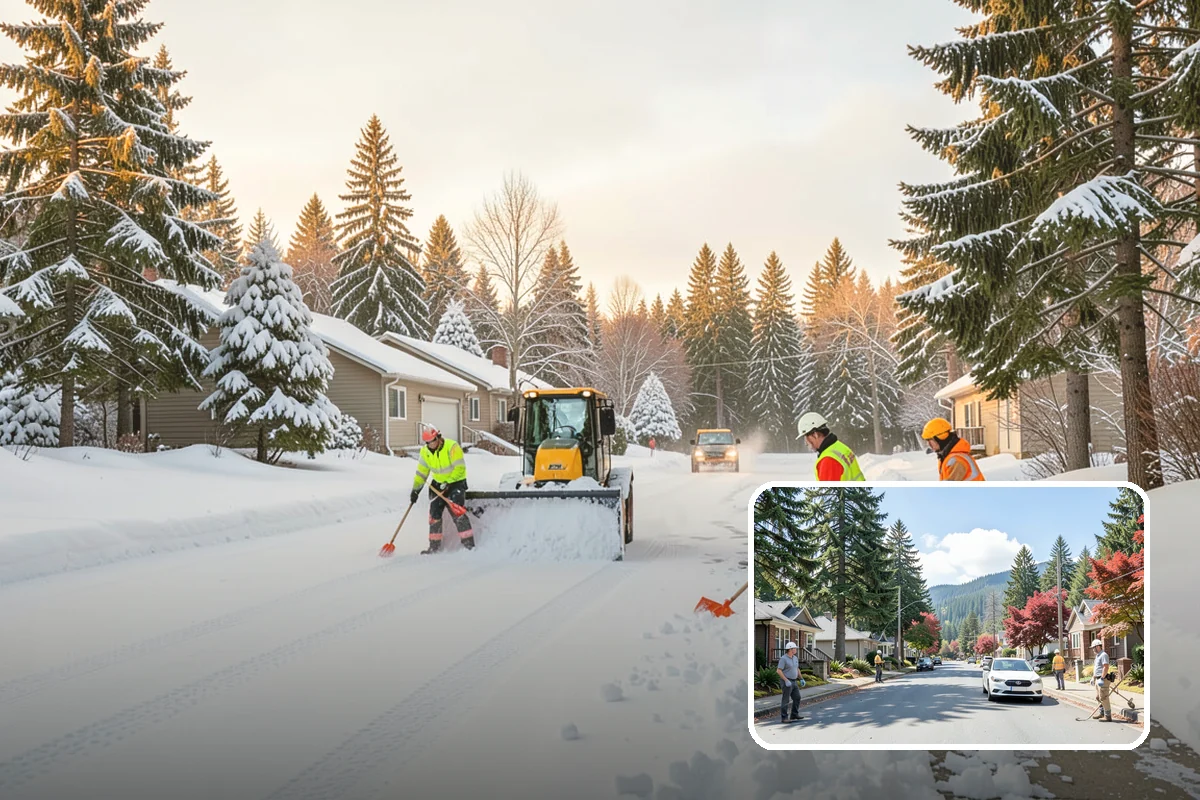 HOA Snow Plowing in Hunts Point, King County, WA - One seasonal contract covering all private roads and common areas