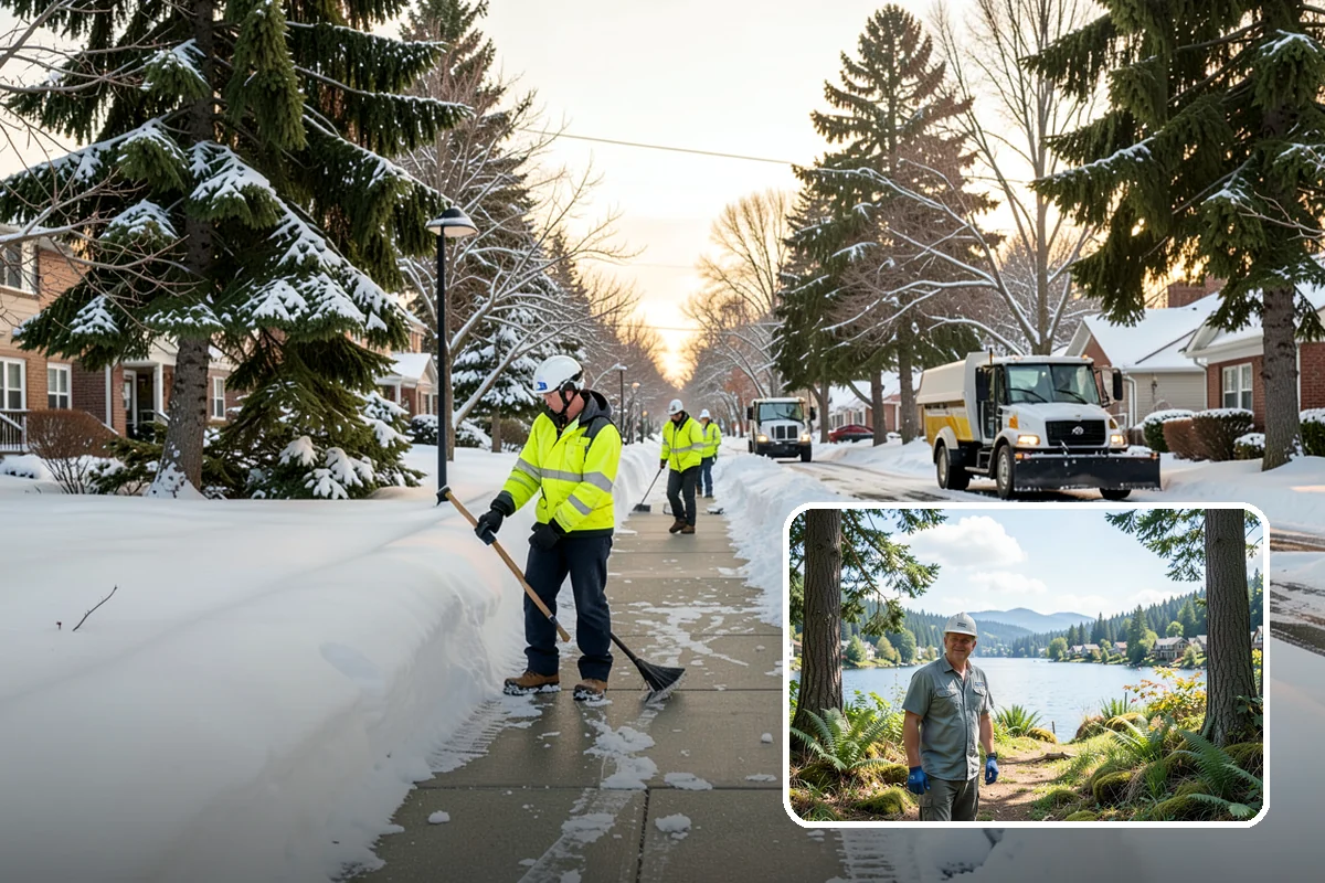 HOA Snow Plowing in Milton, King County, WA - One seasonal contract covering all private roads and common areas