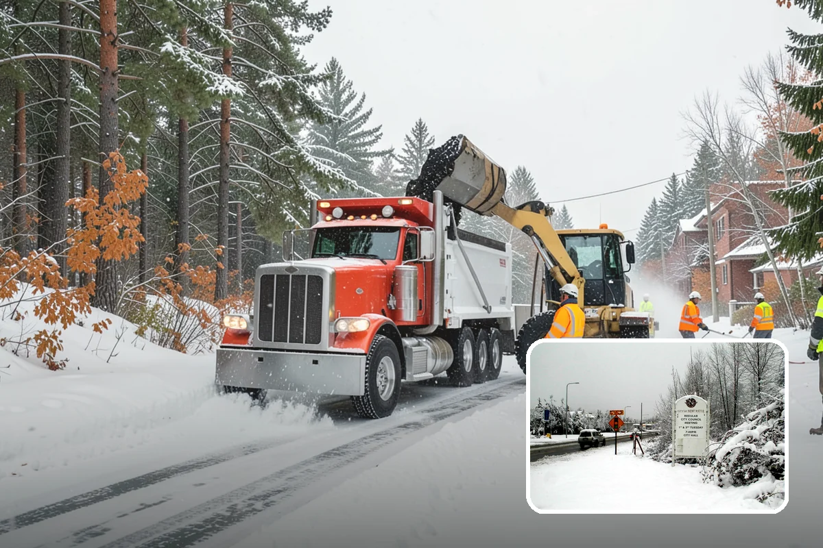 HOA Snow Plowing in Newcastle, King County, WA - One seasonal contract covering all private roads and common areas