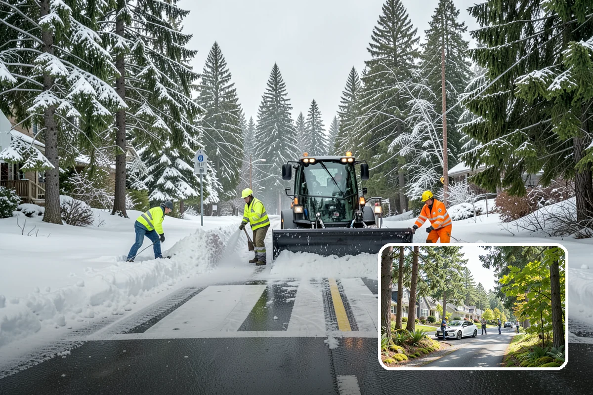 HOA Snow Plowing in Normandy Park, King County, WA - One seasonal contract covering all private roads and common areas