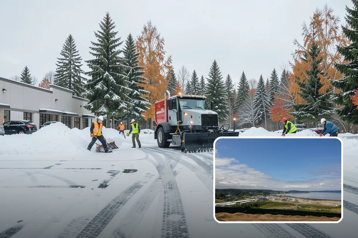 HOA Snow Plowing in University Place, Pierce County, WA - One seasonal contract covering all private roads and common areas