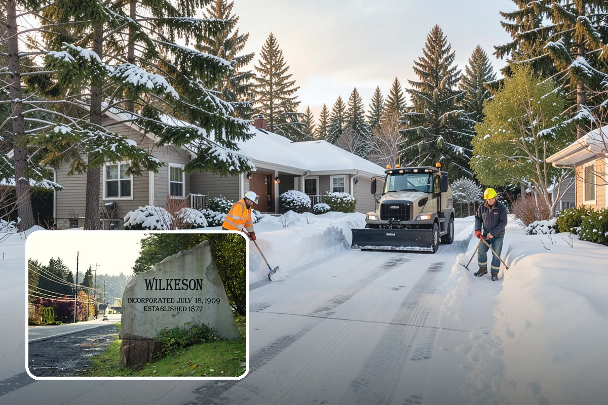 HOA Snow Plowing in Wilkeson, Pierce County, WA - One seasonal contract covering all private roads and common areas