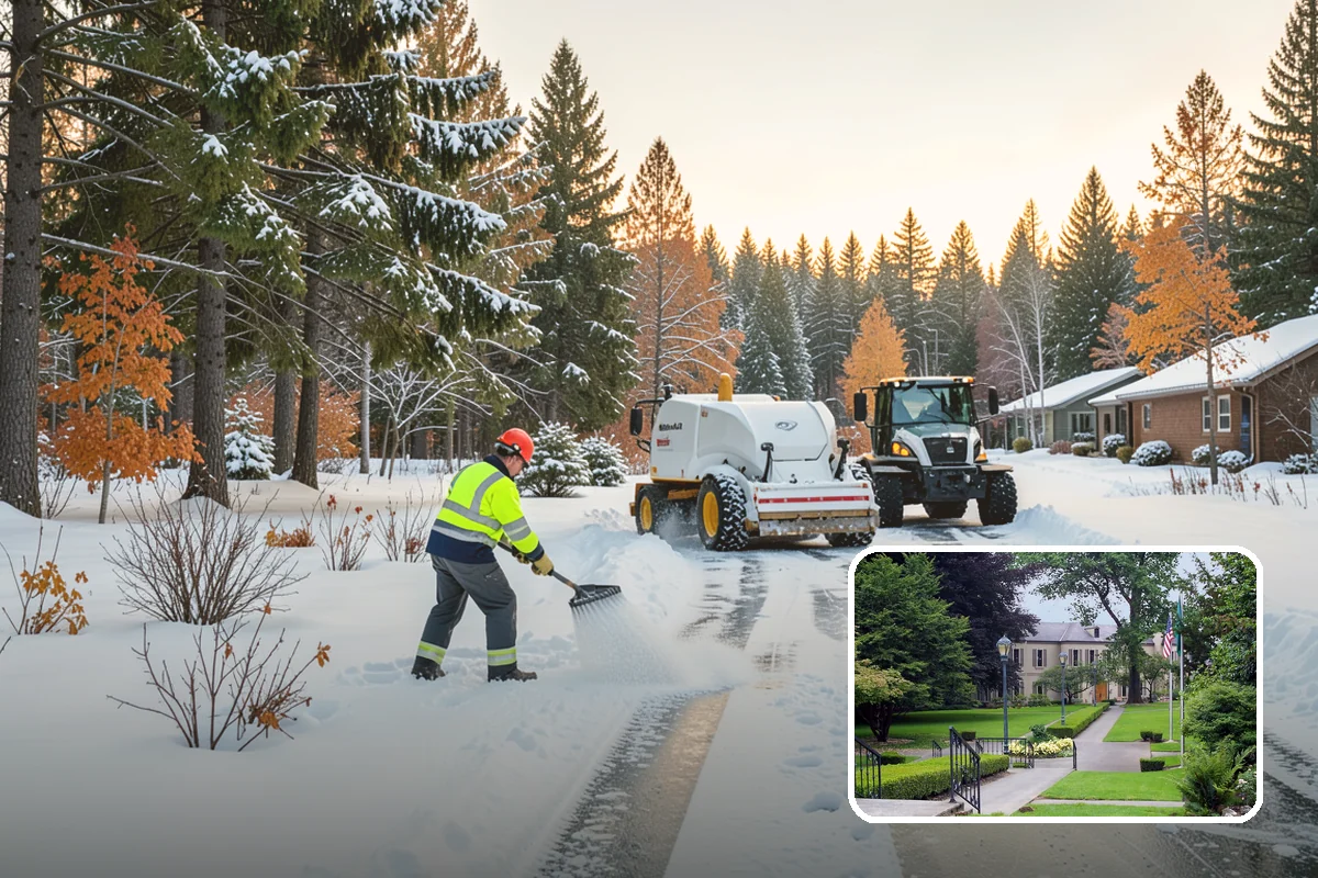HOA Snow Plowing in Woodinville, King County, WA - One seasonal contract covering all private roads and common areas