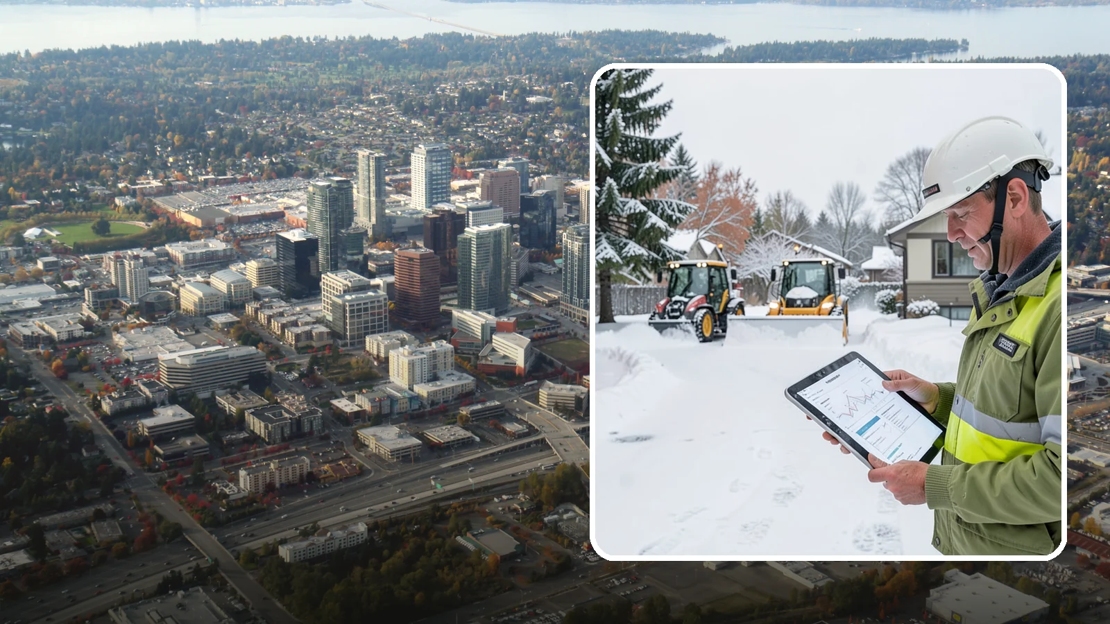 Holiday Snow Removal in Bellevue, King County, WA - We keep Western Washington homes and businesses accessible through Thanksgiving, Christmas, and New Year's when a Cascade cold...