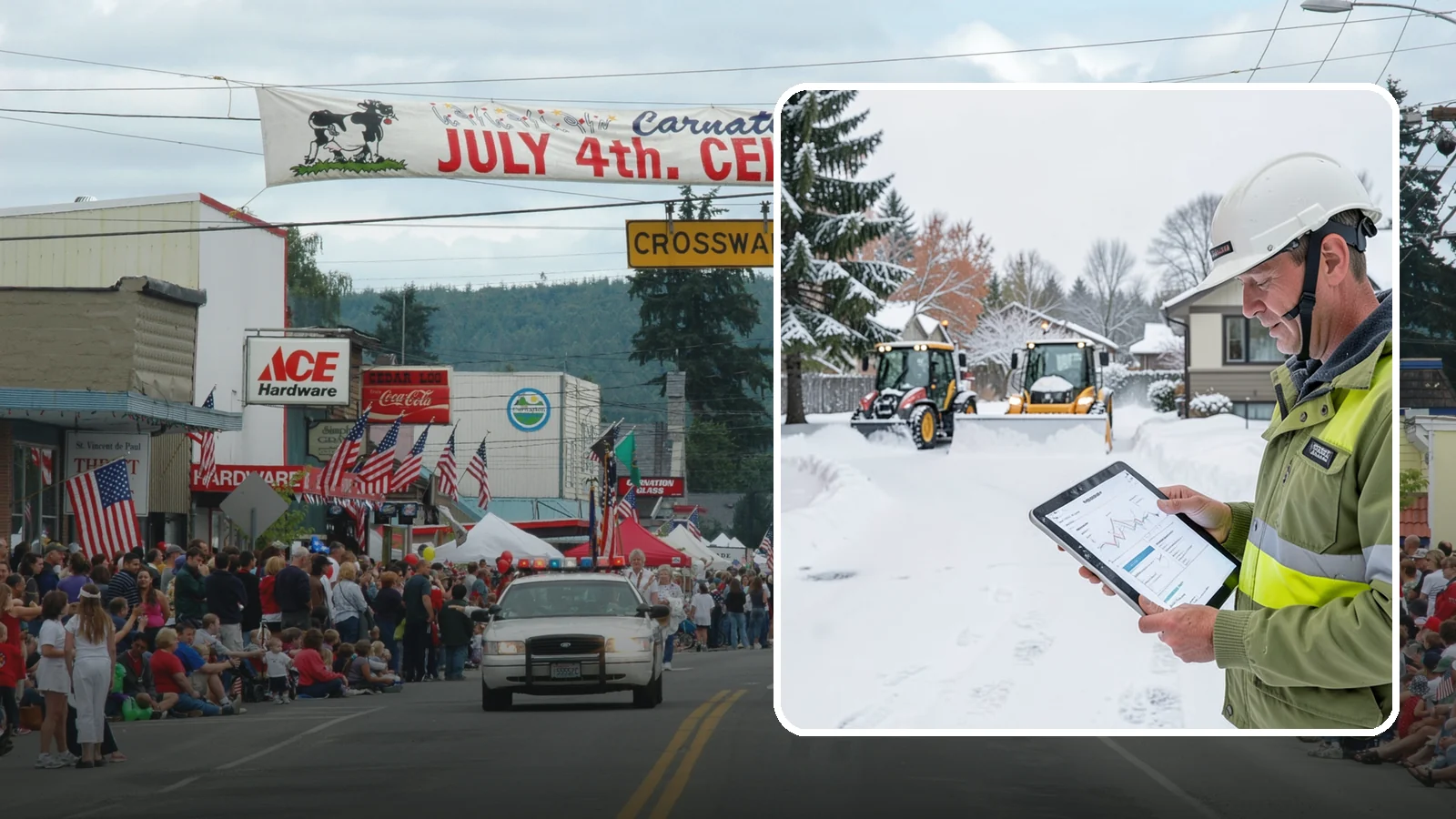 Holiday Snow Removal in Carnation, King County, WA - We keep Western Washington homes and businesses accessible through Thanksgiving, Christmas, and New Year's when a Cascade cold...