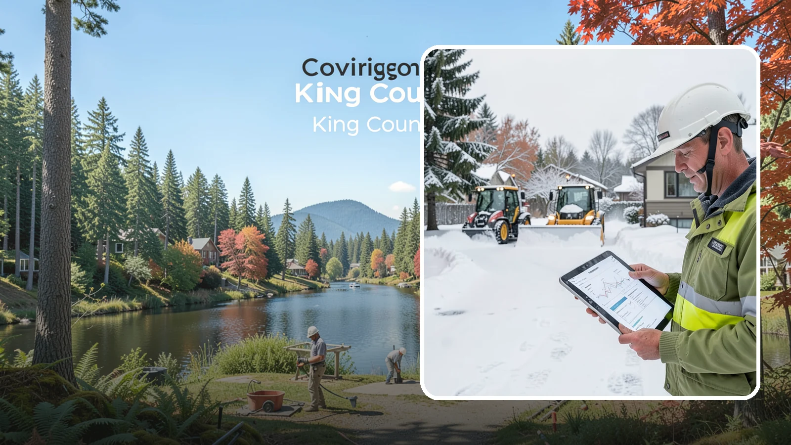 Holiday Snow Removal in Covington, King County, WA - We keep Western Washington homes and businesses accessible through Thanksgiving, Christmas, and New Year's when a Cascade cold...
